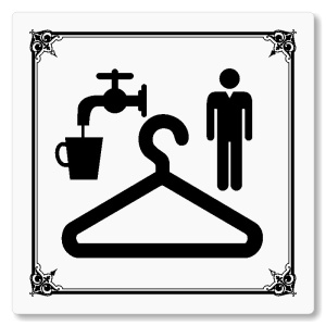 Šatna muži, 80x80mm, bílá, Nebraska